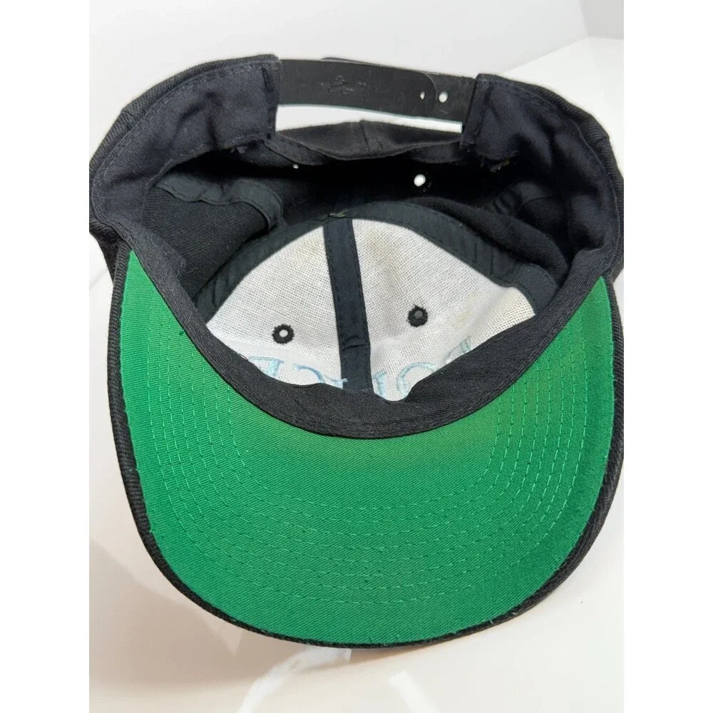 Police Hat Baseball Cap Men's Adjustable Black Green Underbrim